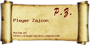 Pleyer Zajzon névjegykártya